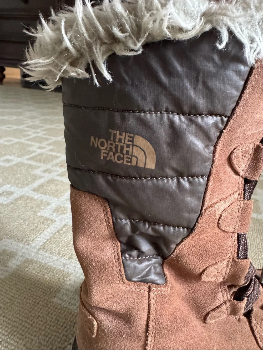 The North Face Nuptse Purna 200g Insulated Winter Snow Boots Brown Size 7
